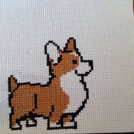 Вышивка крестиком легко собака
