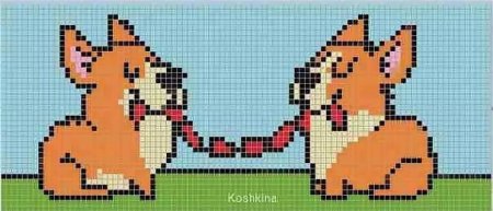 Корги вышивка крестом схема