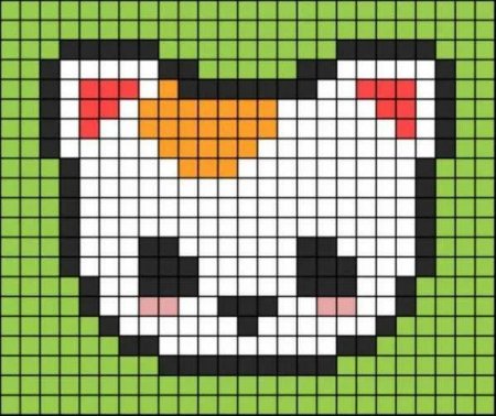 Коты по клеточкам легкие