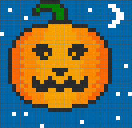 Хэллоуинская тыква по клеточкам