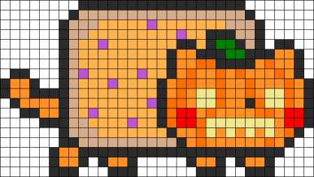 Рисунки по клеточкам котик с радугой