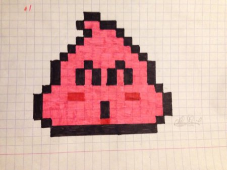 Авокадо по клеточкам в тетради