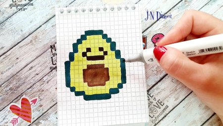 Рисунки в клеточку авокадо