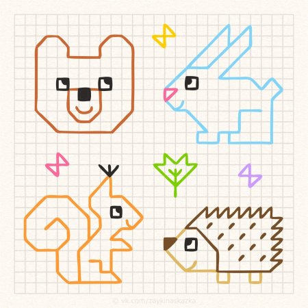 Рисунки по клеточкам лёгкие для детей