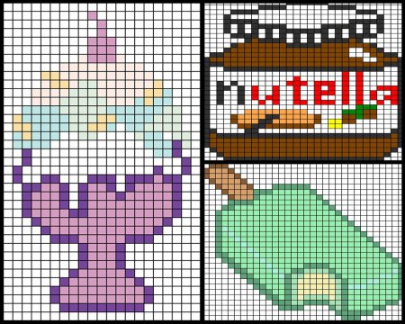 Рисование по клеточкам еда и напитки