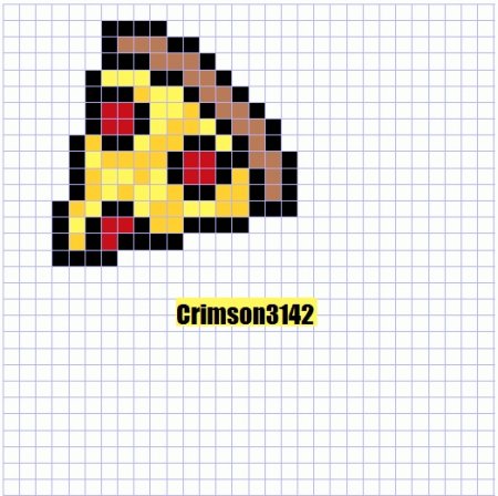 Рисунки по клеточкам маленькие пицца