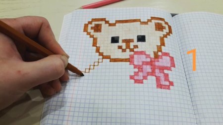 Рисовать по клеточкам мишку
