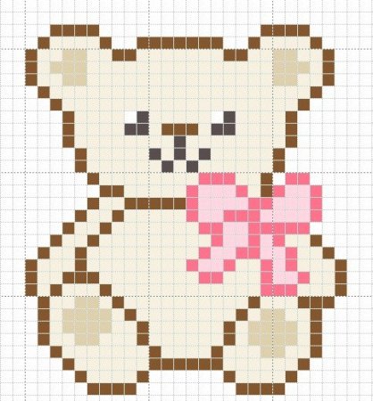 Мишка по клеточкам маленький