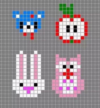 Рисунки по клеточкам розовые