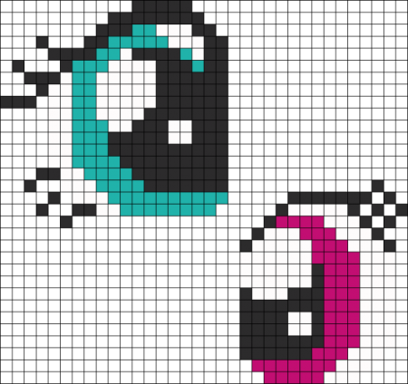 Рисование по клеточкам глаза