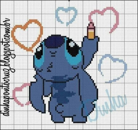 Рисунки по клеточкам Стича