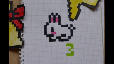 Рисунки по клеточкам Зайка