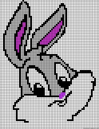 Рисунки по клеточкам в тетради Зайка