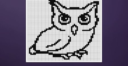Рисунки по клеткам Сова