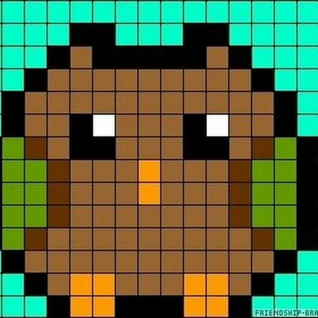 Вышивка крестиком схемы по клеточкам Сова