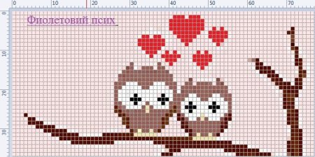 Схема вышивки крестом Сова