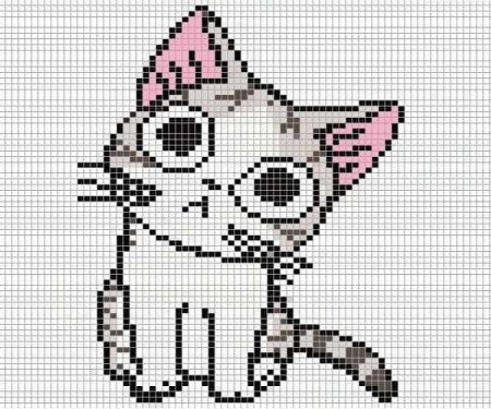 Рисунки по клеточкам котята