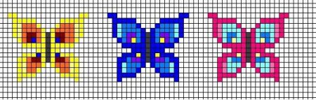 Рисование по клеточкам бабочка