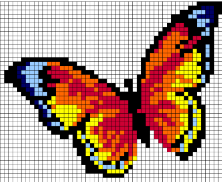 Бабочка по клеточкам