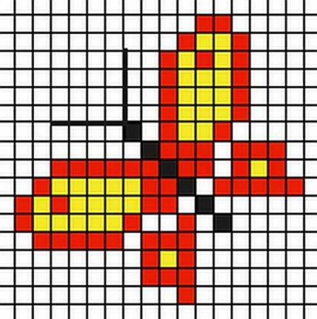 Бабочка по клеткам