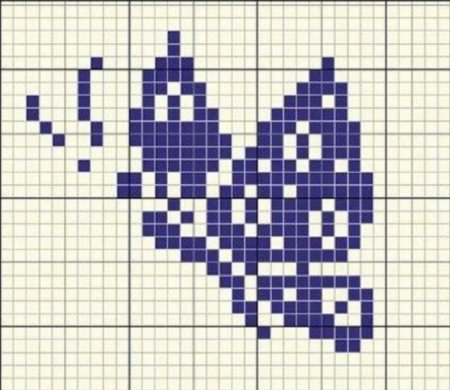 Бабочка по клеткам