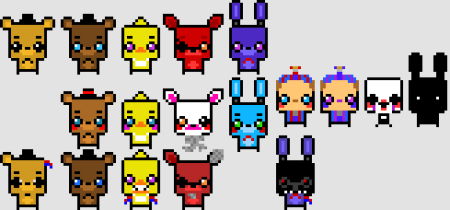 АНИМАТРОНИКИ по клеточкам маленькие