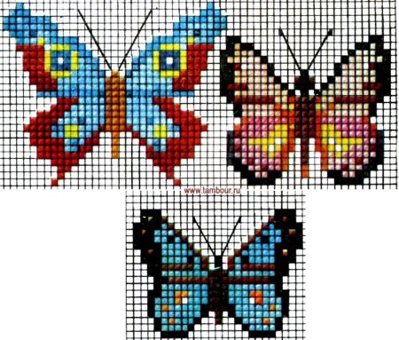 Вышивка маленькая бабочка