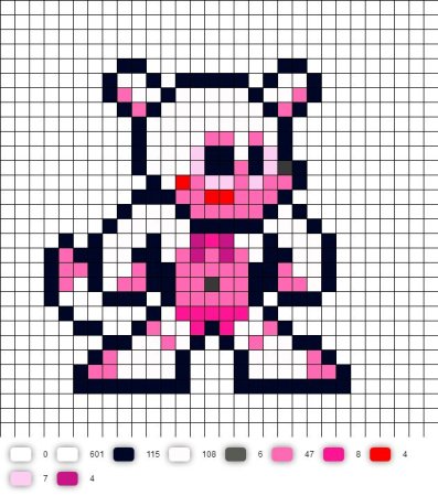 Рисование по клеточкам ФНАФ В тетради