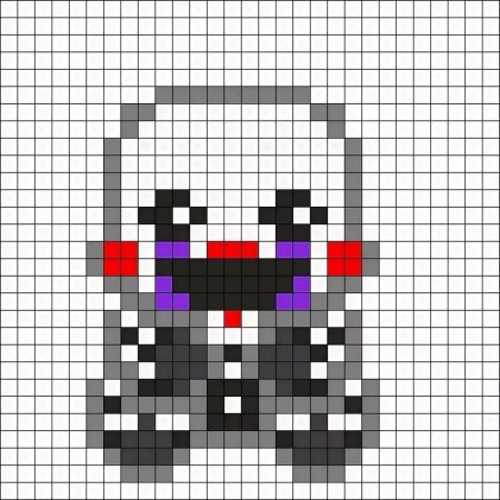 Рисование по клеточкам ФНАФ В тетради