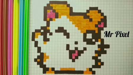 Рисование по клеточкам в тетради хомяк