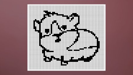 Нарисовать хомяка по клеточкам