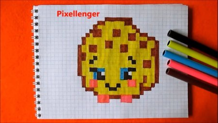 Рисунки печеньки в клеточку