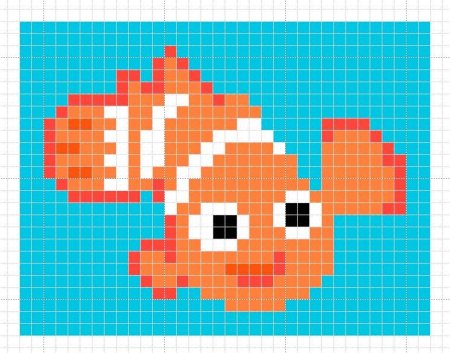 Рисунки по клеточкам рыбка