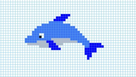 Рисование по клеточкам Дельфин