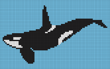 Акула по клеточкам для вышивки