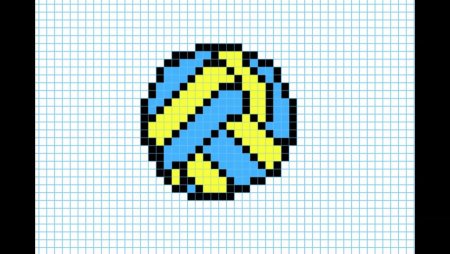 Рисунки по клеточкам мяч