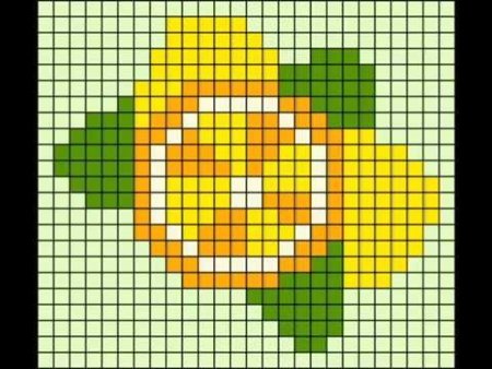 Рисунки по клеточкам фрукты и ягоды