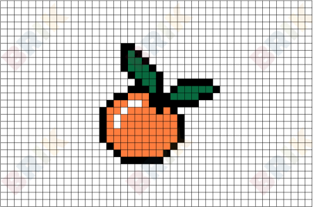 Рисунки по клеточкам оранжевые