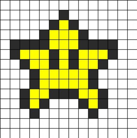 Жёлтые рисунки по клеточкам маленькие