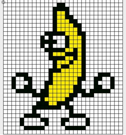 Рисунки по клеточкам банан