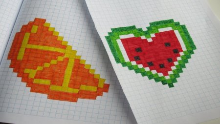 Рисунки по клеточкам Арбуз