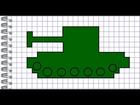 Рисунок танка по клеткам