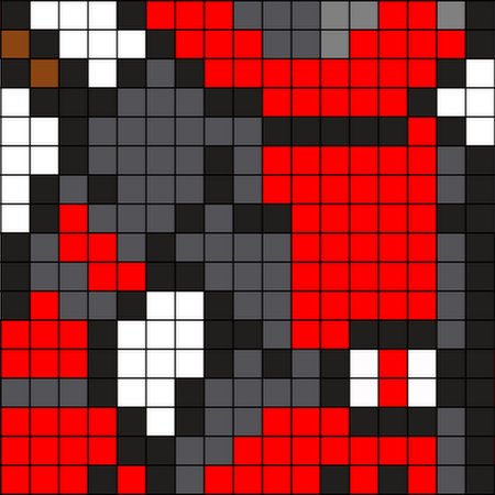 Дэдпул по клеточкам в тетради