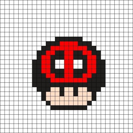 Рисование по клеточкам Дэдпул