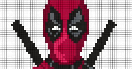 Deadpool по клеточкам 32 на 32