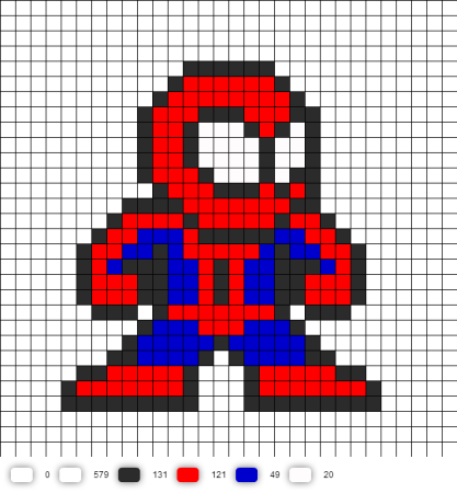 Perler Beads схемы человек паук