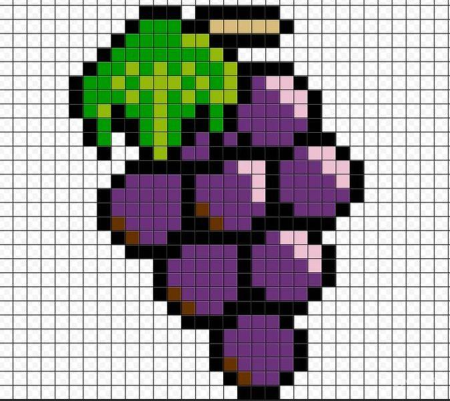 Рисунки по клеточкам виноград