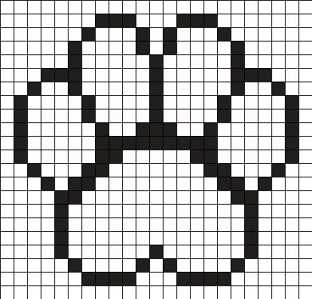 Кошачья лапка по клеточкам