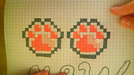 Рисунки по клеточкам лапка