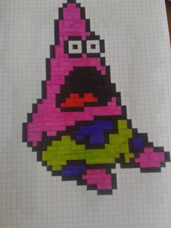 Рисунки по клеточкам Патрик